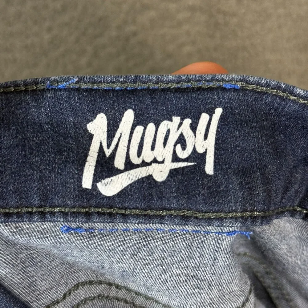 Mugsy Jeans Mens 34x30 Blue Fultons Slim Fit Stretch Dark Wash Denim Pants
